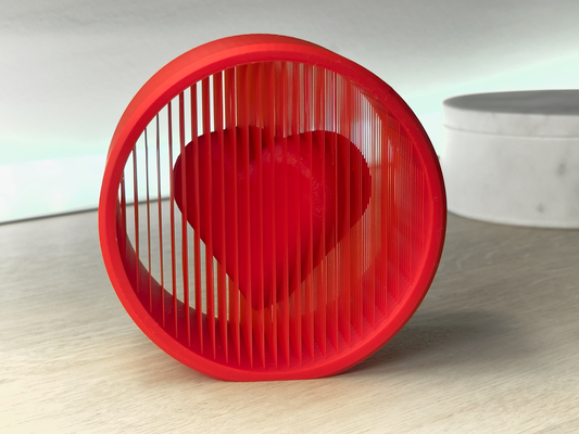 suspendido corazón by jonasmo casa decoración enamorado san valentin día rojo instrumentos cuerda amor bambu pla bambulab deco regalo flotante sobresalir puente multi color ams madre madres madre mamá mamás 3d print model - Mito3D