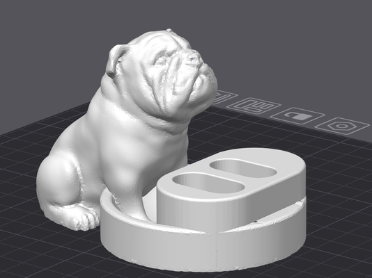 bouledogue voopoo argus supporter titulaire soutien by 3dmetalcave ménage animaux domestiques animal compagnie chien vape cig cigarette zigarette 3d print model - Mito3D