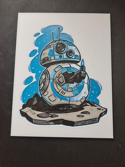 bb8 star kriege hutschmiede by abonnieren kunst 2d farbton schmiede krieg sterne droide niedlich 3d print model - Mito3D