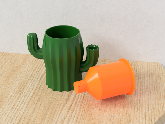 self watering kaktus topf by valeria momo mattia kunst skulpturen selbstbewässerung selbstbewässernder pflanzer pflanze vase dekor krug büro dekoration zuhause haus dekorativ vaso 3d print model - Mito3D