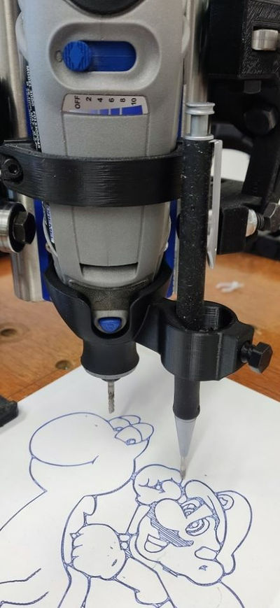 mpcnc dremel stift montieren by super laserkatz werkzeuge maschine 3d print model - Mito3D