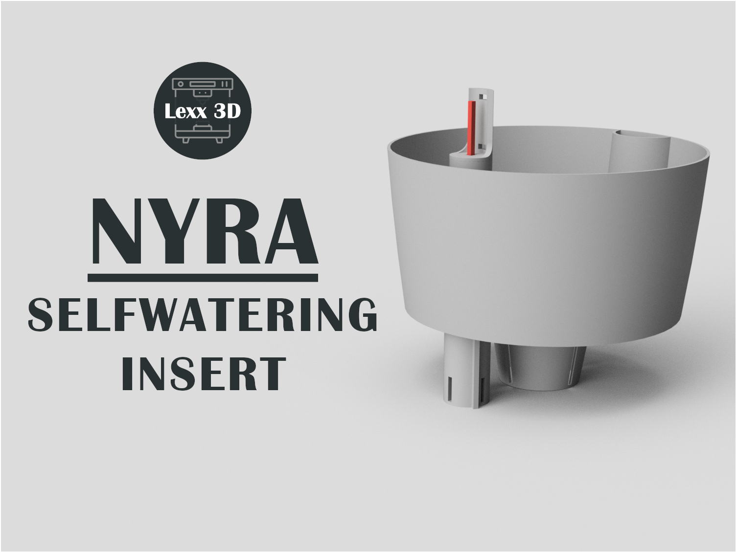 nyra kendine sulama eklemek by lexx 3d ev halkı dekor vazo tencere bitki ekici eklendi saksısı sanat çiçek vazosu basit bitkiler öz su sulanan akış selfwateringflowerpot sulayan 3D print model - Mito3D