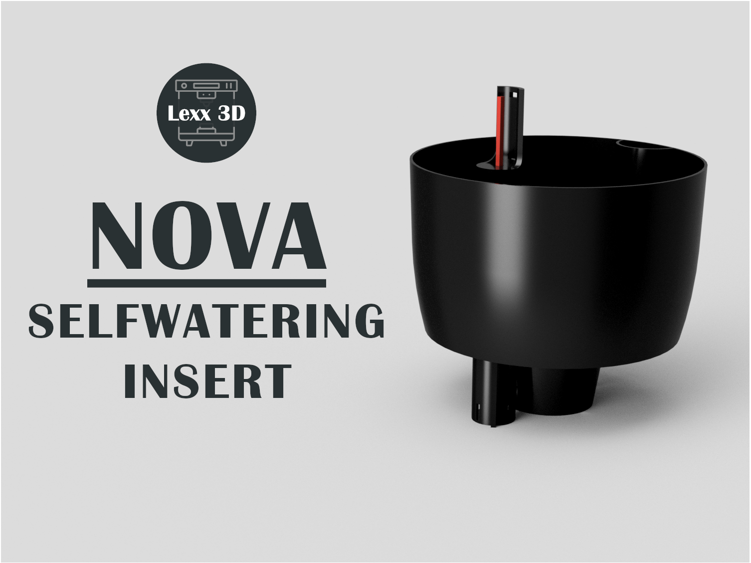 nova auto irrigazione inserire by lexx 3d domestico arredamento vaso pentola acqua pianta fioriera automatico fiori semplice autoirrigante piante semplici selfwateringflowerpot 3D print model - Mito3D