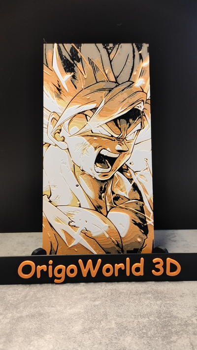 goku ritratto sfera drago z 4 colori filamento pittura fucina cappelli by origoworld3d arte modelli sangoku dragonballz ams ams4colors mmu multicolore multicolor3dprint bambolotto 3d print model - Mito3D