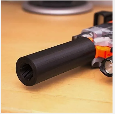 nerf schalldämpfer by scoutnerd2717 spielzeuge spiele draussen pfeil schaum fass 3d print model - Mito3D