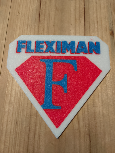 fleximan logo by andrea arte 2d superhéroe héroe divertido 3d print model - Mito3D