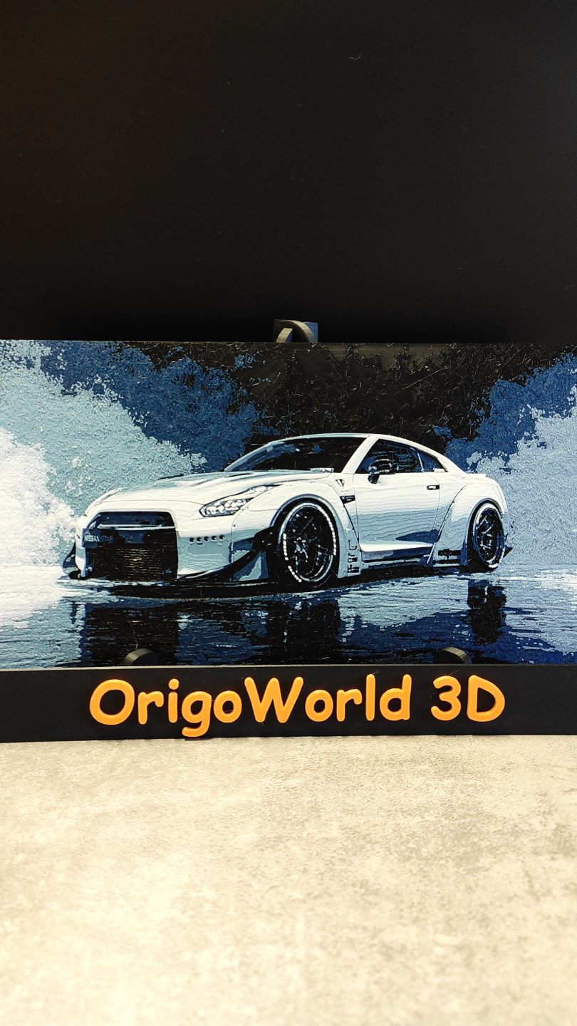 nissan gt r 4 colori filamento pittura fucina cappelli by origoworld3d arte modelli voiture macchina gtr nissangtr ams ams4colors mmu multicolore multicolor3dprint bambolotto 3D print model - Mito3D