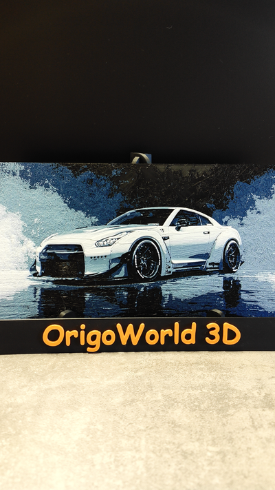 nissan gt r 4 colores filamento pintura forja sombreros by origoworld3d arte modelos voiture coche vehiculo gtr nissan gtr ams ams4colors mmu multicolor multicolor3dprint bambulab 3d print model - Mito3D