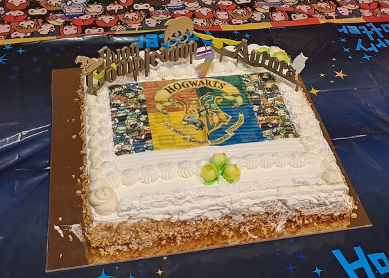 feliz aniversário atormentar oleiro by draketech casa decoração bolo harrypotter potterharry 3d print model - Mito3D