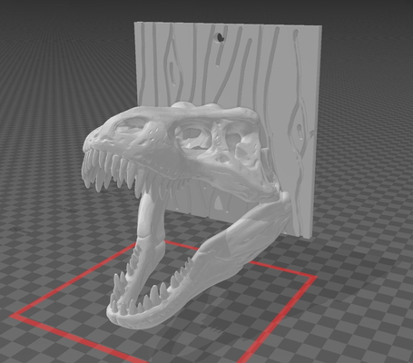 t rex parete decorazione remixato by davik59 domestico arredamento dinosauro 3d print model - Mito3D