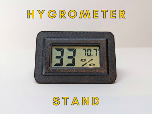 hygrometer stand by jamestheprinter 3d drucker zubehör thermometer hygrometerhalterung thermometerhalter digitales hygrometerhalter hygrometerständer thermometerständer hygrometermontage hygrometermountingbracket 3d print model - Mito3D