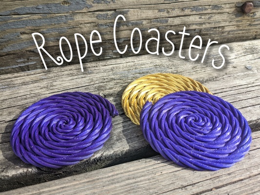 rope coasters by jamestheprinter household house models table twist decor spiral tabletop drink coaster practicalprint drinks drinkcoaster practicalhousehold livingroom beveragecoaster james tablecoaster beercoaster drinkcoasters coasterdrink drinkaccessory coffecoaster 3d print model - Mito3D