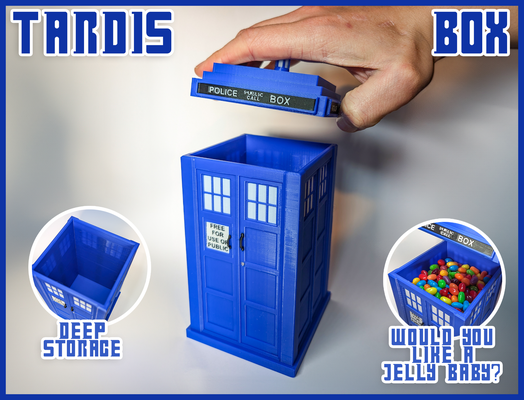 tardis lager box by byteslinger werkzeuge veranstalter tardisdrwho arzt who dr blau relativ abmessungen platz container größer on herr 3d print model - Mito3D