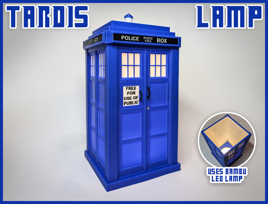 tardis led lampe multi colour drucken by byteslinger haushalt dekor dr who arzt doctor who dr blau box licht kit scifi whovian ams mulgi farbe material mmu 3d print model - Mito3D