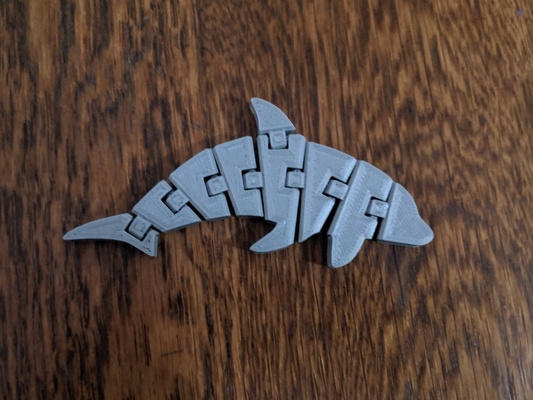 flexi dolphin - quick print by jamestheprinter toys & games quickprint fastprint thingiverse dolphins 3d print model - Mito3D