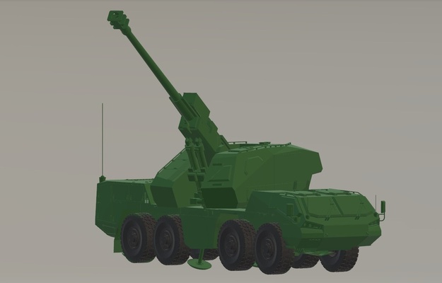 giorno 155mm self propelled gun howitzer by sceicco pietro passatempo fai veicoli cecharmy repubblica ceca esercito excalibur obice tatra 3d print model - Mito3D