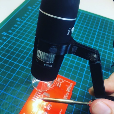 soldering iron microscope mount by michael teeuw hobby & diy ts100 solderingiron 3d print model - Mito3D