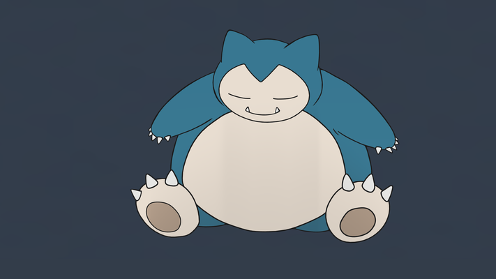 snorlax parete arte by sitero 2d pokemon ragazzo camera bambino regalo colpire 3d print model - Mito3D