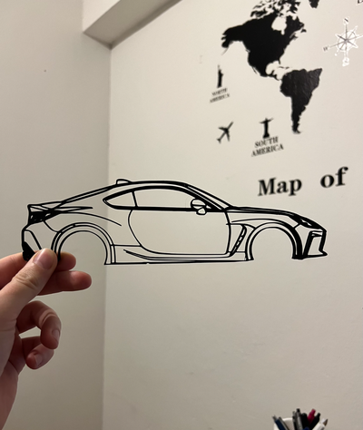 toyota gr86 silhouette by 3d brocante art 2d silhouettes 2dart bambu 3d print model - Mito3D