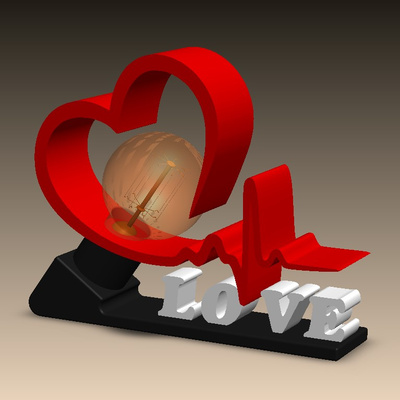 battito cardiaco luce by jorge100a domestico festività centro valenti arte amore 2024 originale a1 colore moglie san valentino regalo amor 3d print model - Mito3D