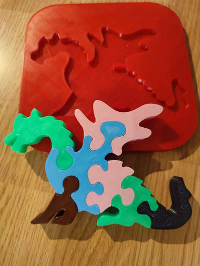 dragon puzzle gamins by jpokorny12 jouets jeux puzzles 3d print model - Mito3D