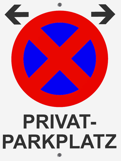 privatparkplatzschild estacionamiento parque prohibido by corporación tk arte señales logos prohibición schild señal auto coche vehiculo tráfico parar estacionamiento privado 3d print model - Mito3D