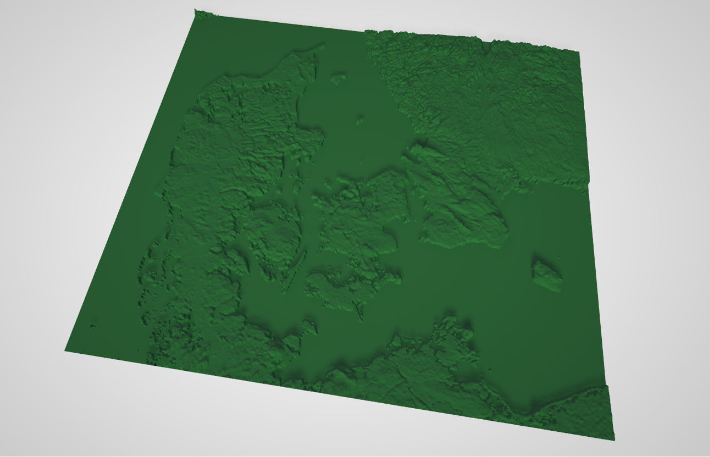 topographic 3d map of denmark by r n lauritsen education geography topograhpical danmark 3D print model - Mito3D