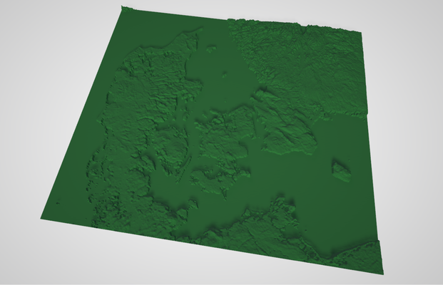 topográfico 3d mapa of dinamarca by r n laurito educação geografia 3d print model - Mito3D