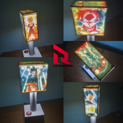 dragon ball - color lamp by lrcustoms generative 3d model hueforge & lithophane lampara dragonball goku vegueta shenlong home decor 3d print model - Mito3D