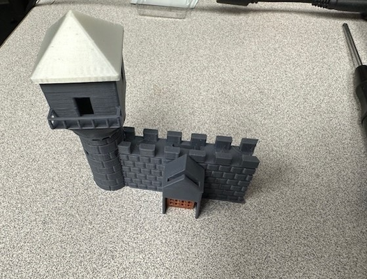 desktop castle expansion 4 by tomheadley miniatures architecture tower wall dnd portcullis 3d print model - Mito3D