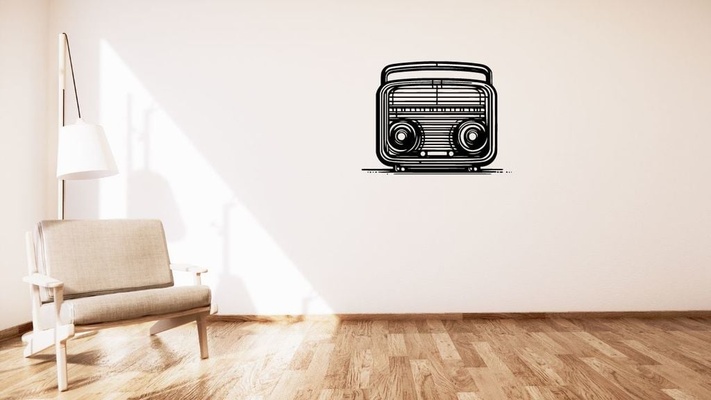 radio mauer dekoration by kutnohormac kunst 2d 2dart 2dwallart 3dart 3dwallart schlafzimmer dekor elektronisch elektronik zuhause haus wohnkultur wohnzimmer minimalistisch retro wandkunst wandhalterung 3d print model - Mito3D