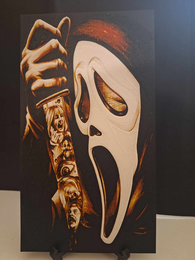 grito rosto fantasma forja chapéus 4 cores by lldj3d generativo 3d modelo litofano pintura filamento deco decoração arte parede horror filme placa logotipo 3d print model - Mito3D