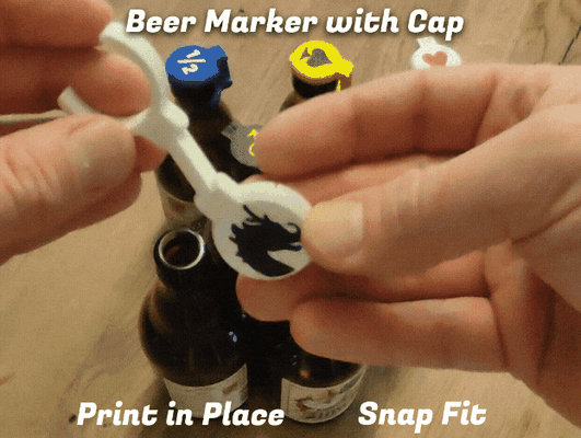 bottle marker cap by bambam design tools gadgets party drink lid beer gadget protector 3d print model - Mito3D