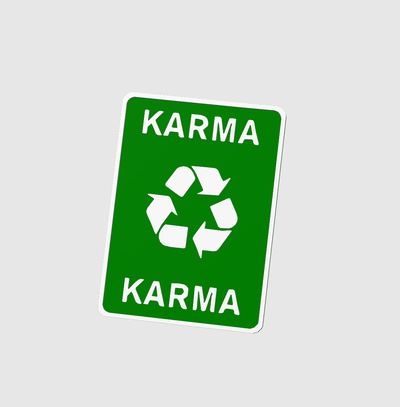 karma recyceln zeichen by dubmehard kunst logos humor komisch wasgehtum 3d print model - Mito3D