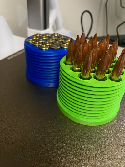 19 cartridge container medium 308 by walkonwater3d hobby & diy sport outdoors 308win 3006 243 243win 22-250 ammo ammunition box 260 260ai hunting range prs 3d print model - Mito3D