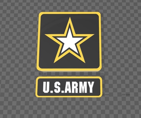 multi color us army logo by oliver1071 art signs & logos 3d print model - Mito3D