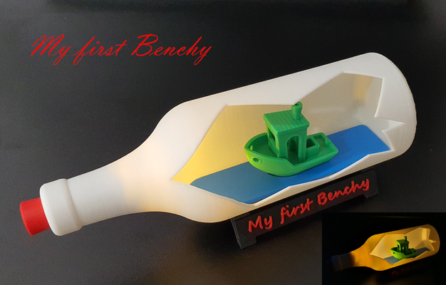 my first benchy by rober7crow art sculptures 2024 bambu light night nightlamp 3d print model - Mito3D