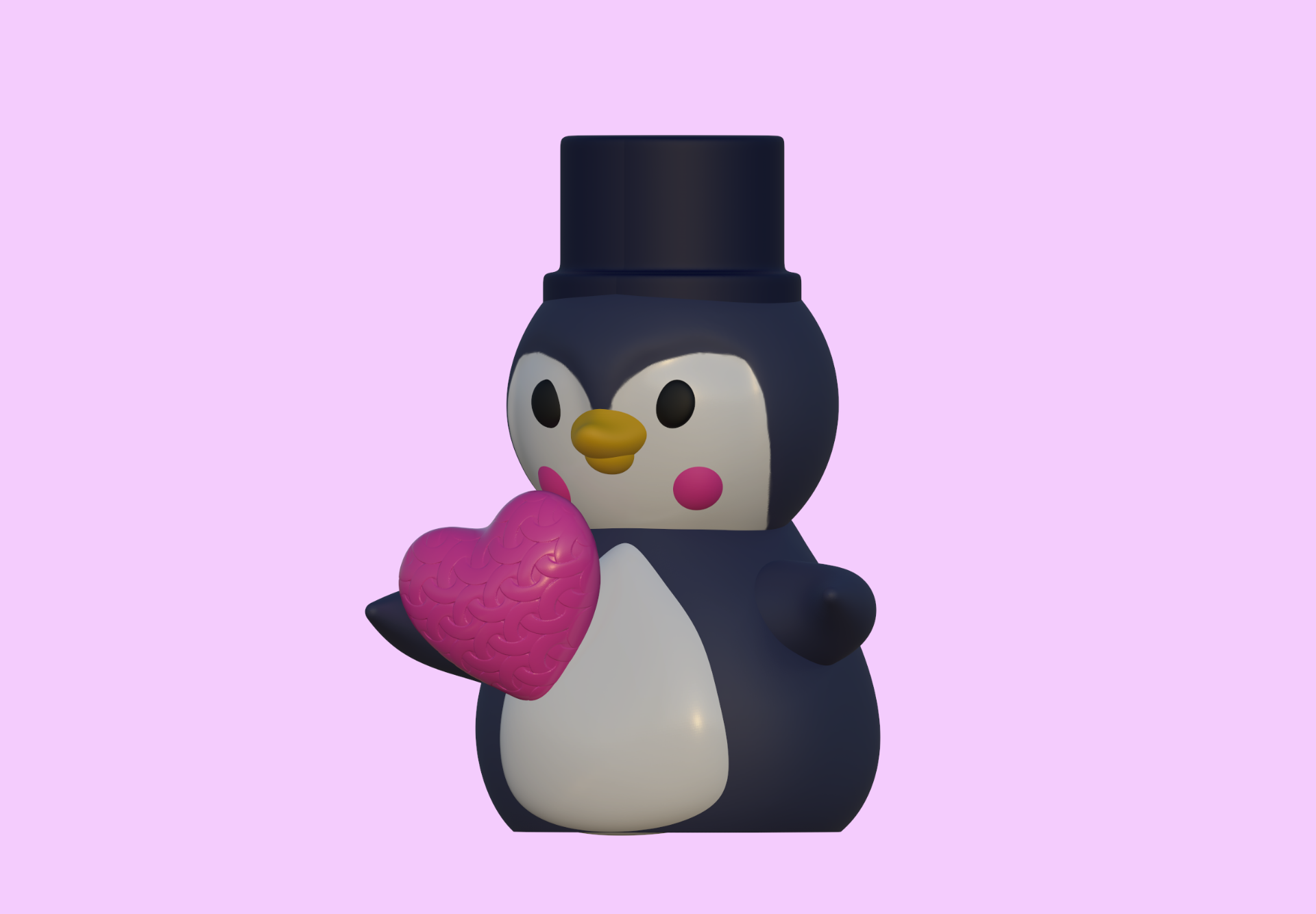 lovers valentine penguin by printito household decor pinguin valentiens day valentien heart love toy cute animal 3d model print decoration couples couple romantic 3D print model - Mito3D