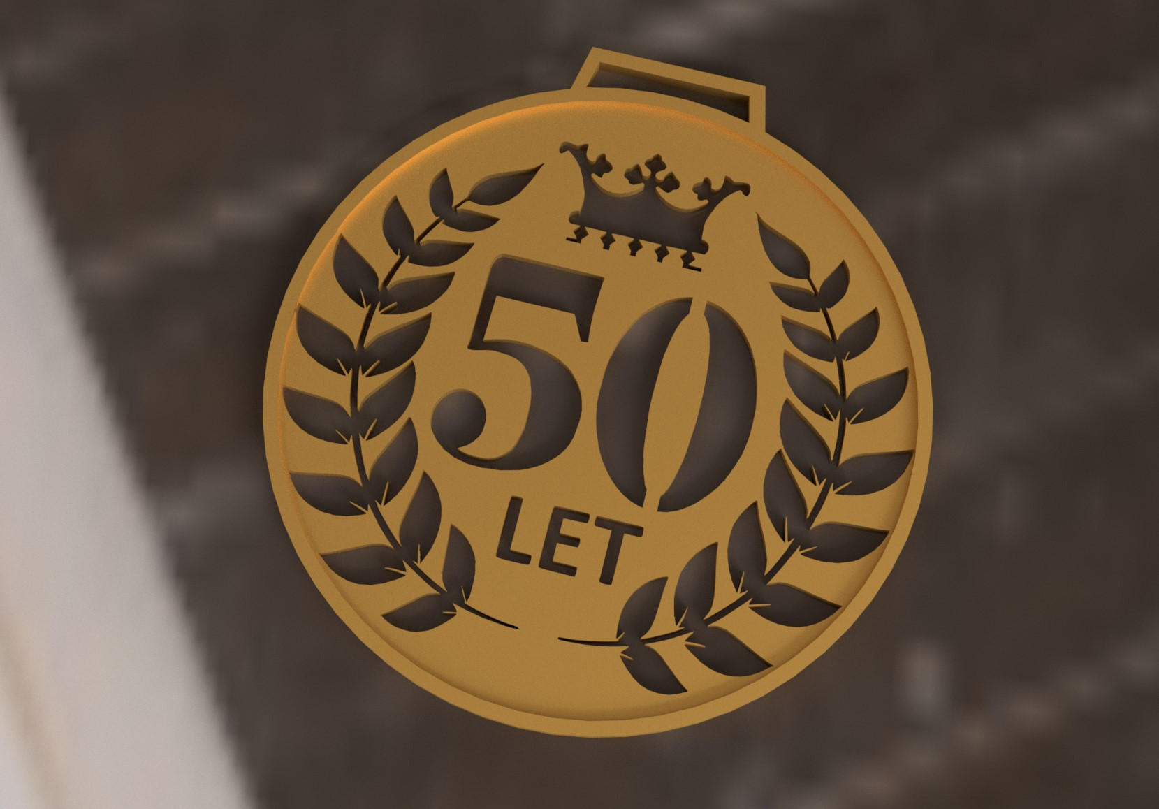 medalha 50 by bhmarten arte sinais logotipos velho aniversário 3D print model - Mito3D