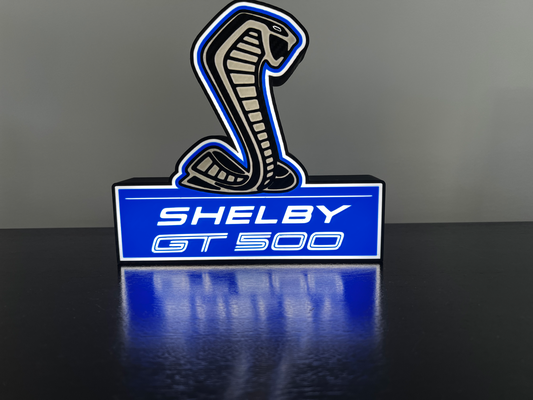 shelby kobra gt500 licht box by perryr haushalt dekor cobra leuchtkasten kunst ford schlange 3d print model - Mito3D