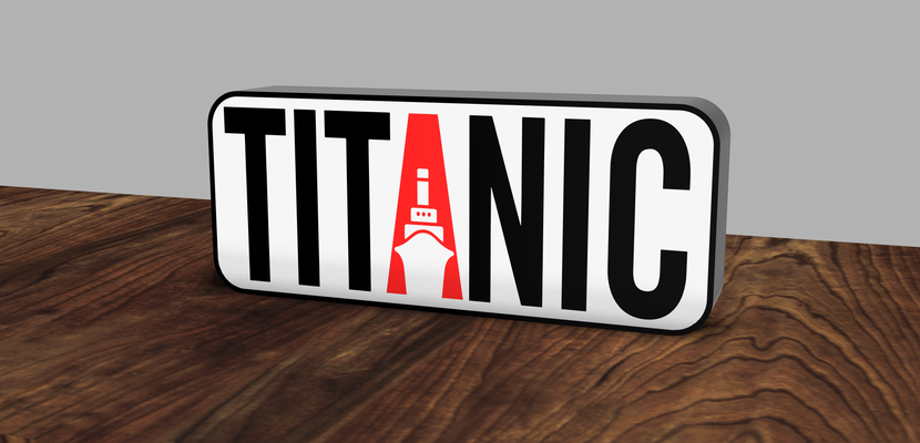 titanic light box by cuhrazy art signs & logos unsinkable lightbox led cod rgb rose jack 3d print model - Mito3D