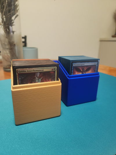 deckbox bisagra 75+ soltero mangas tarjetas by mattyds juguetes juegos cubierta caja mtg 3d print model - Mito3D