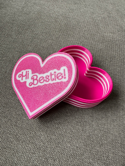 hi bestie cuore forma regalo scatola by ragazza fantasma domestico festività strisce barbie galentini san valentino ams 2 colore contenitore carina dolce 3d print model - Mito3D