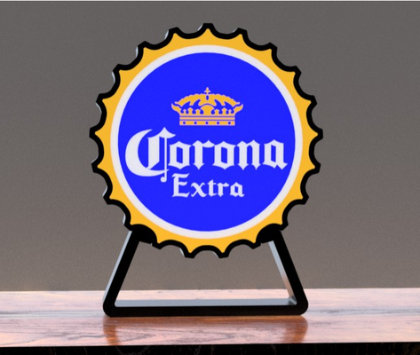 corona bier deckel led leuchtkasten by mfdesigns3d kunst zeichen logos 3d print model - Mito3D