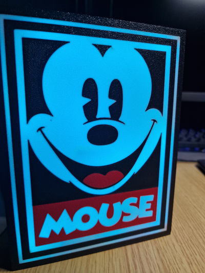 maus leuchtkasten by 3domsculpts kunst zeichen logos mickey disney led niedlich schlafzimmer dekor spaß 3d print model - Mito3D