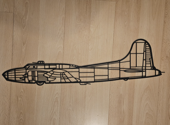 b17 fliegend festung wandkunst by limamike3d kunst 2d bomber ww2 wwii us vereinigt zustände luft 3d print model - Mito3D