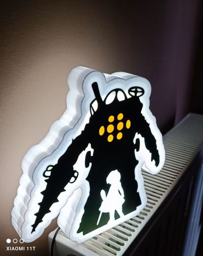 bioshock lightbox by ko additive labo art models light box rapture robot lamp 3d print model - Mito3D