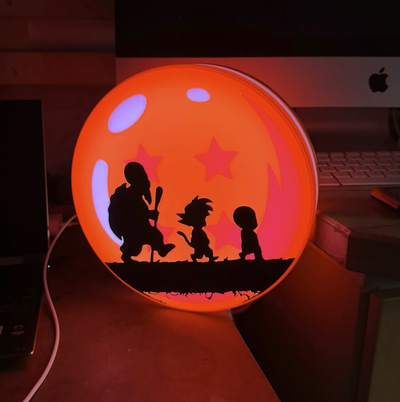 boite lumière dragon ball by reuter corp art panneaux logos boîte 3d print model - Mito3D