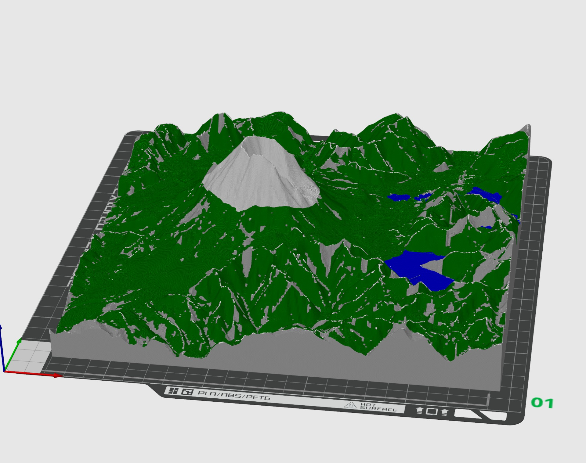 mt st helens volcán by print4me educación geografía montaña topo 3D print model - Mito3D