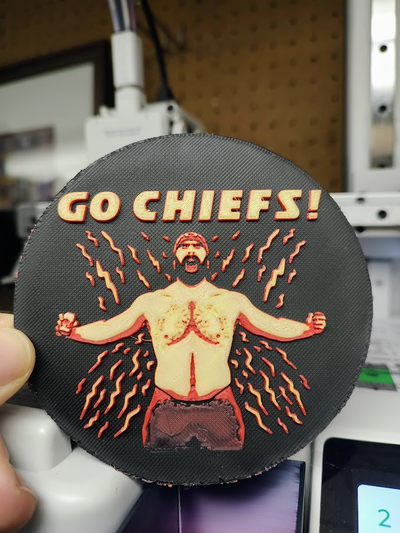 jason kelce coaster or keychain go chiefs by hiy12002 hobby & diy sport outdoors nfl bills chief football taylor swift taylorswift nfc eagles philadelphia super bowl mahomes beer celebrate tailgate accessory mafia kansas city 3d print model - Mito3D